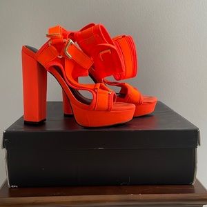 Liliana Orange Heeled Sandals